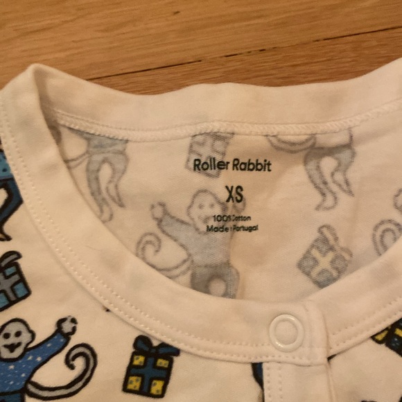 Extreme rare Blue monkeys with presents pajamas roller rabbit, extra small - Picture 2 of 4